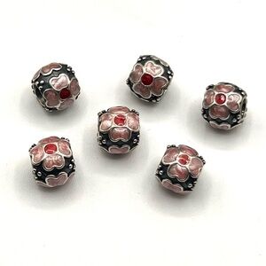Pandora 925 Sterling Silver Emmanuel Flower Charms - Qty 6